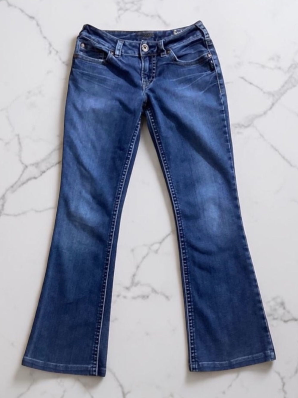 Vintage Silver Medium Wash Suki Stretched Bootcut Jeans